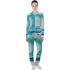 Tsunami Tidal Wave Wave Minimalist Ocean Sea 2 Casual Jacket And Pants Set by Pakemis