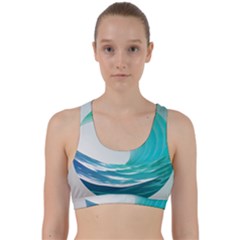 Tsunami Tidal Wave Wave Minimalist Ocean Sea 2 Back Weave Sports Bra by Pakemis