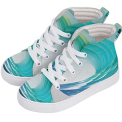 Tsunami Tidal Wave Wave Minimalist Ocean Sea 2 Kids  Hi-top Skate Sneakers by Pakemis