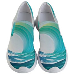 Tsunami Tidal Wave Wave Minimalist Ocean Sea 2 Women s Lightweight Slip Ons by Pakemis