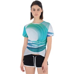 Tsunami Tidal Wave Wave Minimalist Ocean Sea 2 Open Back Sport Tee by Pakemis