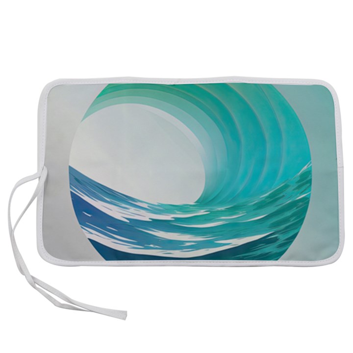 Tsunami Tidal Wave Wave Minimalist Ocean Sea 2 Pen Storage Case (S)