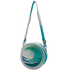 Tsunami Tidal Wave Wave Minimalist Ocean Sea 2 Crossbody Circle Bag by Pakemis