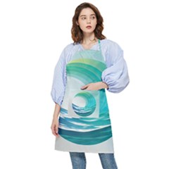 Tsunami Tidal Wave Wave Minimalist Ocean Sea 2 Pocket Apron by Pakemis