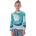 Tsunami Tidal Wave Wave Minimalist Ocean Sea 2 Kids  Frill Detail Tee View1