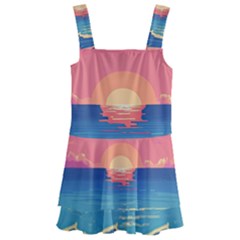 Sunset Ocean Beach Water Tropical Island Vacation 2 Kids  Layered Skirt Swimsuit by Pakemis