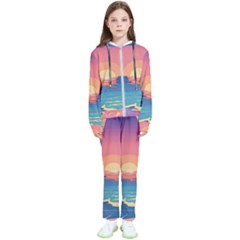 Sunset Ocean Beach Water Tropical Island Vacation 2 Kids  Tracksuit by Pakemis