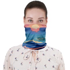 Sunset Ocean Beach Water Tropical Island Vacation 2 Face Covering Bandana (adult) by Pakemis