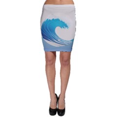 Wave Tsunami Tidal Wave Ocean Sea Water Bodycon Skirt by Pakemis