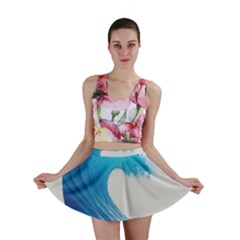 Wave Tsunami Tidal Wave Ocean Sea Water Mini Skirt by Pakemis