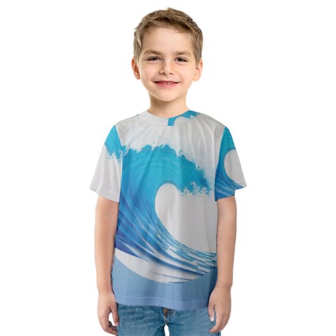 Wave Tsunami Tidal Wave Ocean Sea Water Kids  Sport Mesh Tee by Pakemis