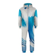 Wave Tsunami Tidal Wave Ocean Sea Water Hooded Jumpsuit (kids) by Pakemis