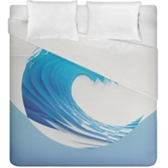 Wave Tsunami Tidal Wave Ocean Sea Water Duvet Cover Double Side (king Size) by Pakemis