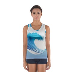 Wave Tsunami Tidal Wave Ocean Sea Water Sport Tank Top  by Pakemis