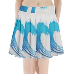 Wave Tsunami Tidal Wave Ocean Sea Water Pleated Mini Skirt by Pakemis