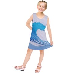 Wave Tsunami Tidal Wave Ocean Sea Water Kids  Tunic Dress by Pakemis