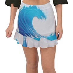 Wave Tsunami Tidal Wave Ocean Sea Water Fishtail Mini Chiffon Skirt by Pakemis