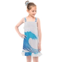 Wave Tsunami Tidal Wave Ocean Sea Water Kids  Overall Dress by Pakemis