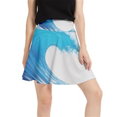 Wave Tsunami Tidal Wave Ocean Sea Water Waistband Skirt by Pakemis