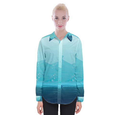 Intro Youtube Background Wallpaper Aquatic Water 2 Womens Long Sleeve Shirt by Pakemis