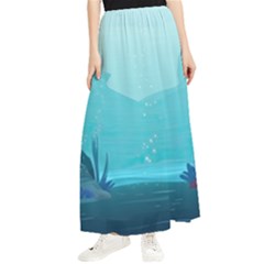 Intro Youtube Background Wallpaper Aquatic Water 2 Maxi Chiffon Skirt by Pakemis