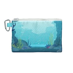 Intro Youtube Background Wallpaper Aquatic Water 2 Canvas Cosmetic Bag (medium) by Pakemis