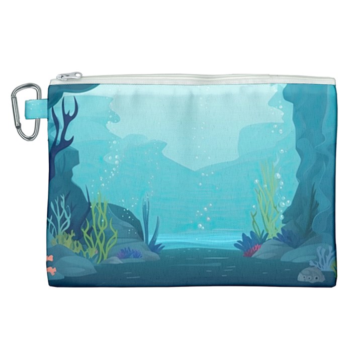 Intro Youtube Background Wallpaper Aquatic Water 2 Canvas Cosmetic Bag (XL)