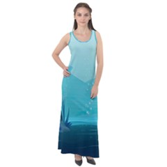 Intro Youtube Background Wallpaper Aquatic Water 2 Sleeveless Velour Maxi Dress by Pakemis