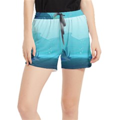 Intro Youtube Background Wallpaper Aquatic Water 2 Women s Runner Shorts by Pakemis