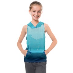 Intro Youtube Background Wallpaper Aquatic Water 2 Kids  Sleeveless Hoodie by Pakemis