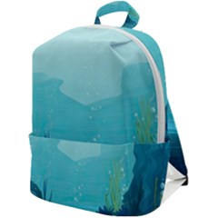 Intro Youtube Background Wallpaper Aquatic Water 2 Zip Up Backpack by Pakemis