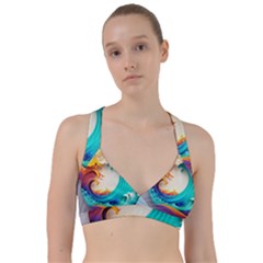 Tsunami Tidal Wave Wave Minimalist Ocean Sea 3 Sweetheart Sports Bra by Pakemis