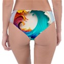 Tsunami Tidal Wave Wave Minimalist Ocean Sea 3 Reversible Classic Bikini Bottoms View4