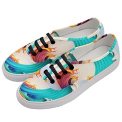 Tsunami Tidal Wave Wave Minimalist Ocean Sea 3 Women s Classic Low Top Sneakers by Pakemis