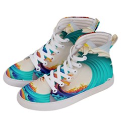 Tsunami Tidal Wave Wave Minimalist Ocean Sea 3 Men s Hi-top Skate Sneakers by Pakemis