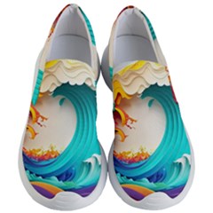 Tsunami Tidal Wave Wave Minimalist Ocean Sea 3 Women s Lightweight Slip Ons by Pakemis