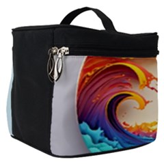 Tsunami Tidal Wave Wave Minimalist Ocean Sea 3 Make Up Travel Bag (small) by Pakemis