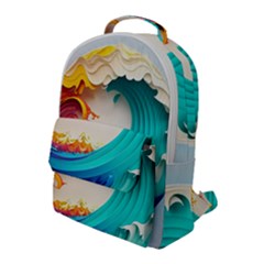 Tsunami Tidal Wave Wave Minimalist Ocean Sea 3 Flap Pocket Backpack (large) by Pakemis