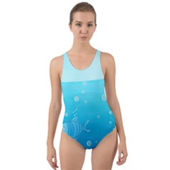 Ai Generated Ocean Sea Fish Aquatic Water Nature Cut-out Back One Piece Swimsuit by Pakemis