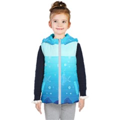 Ai Generated Ocean Sea Fish Aquatic Water Nature Kids  Hooded Puffer Vest by Pakemis