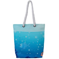 Ai Generated Ocean Sea Fish Aquatic Water Nature Full Print Rope Handle Tote (small) by Pakemis