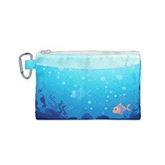 Ai Generated Ocean Sea Fish Aquatic Water Nature Canvas Cosmetic Bag (small) by Pakemis