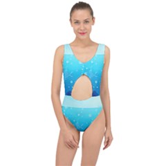 Ai Generated Ocean Sea Fish Aquatic Water Nature Center Cut Out Swimsuit by Pakemis