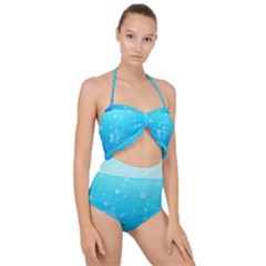 Ai Generated Ocean Sea Fish Aquatic Water Nature Scallop Top Cut Out Swimsuit by Pakemis