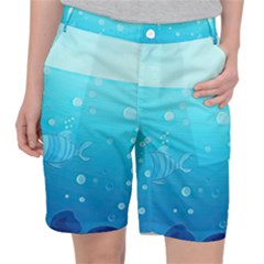 Ai Generated Ocean Sea Fish Aquatic Water Nature Pocket Shorts by Pakemis