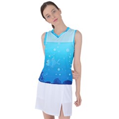 Ai Generated Ocean Sea Fish Aquatic Water Nature Women s Sleeveless Sports Top by Pakemis