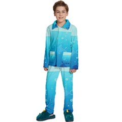 Ai Generated Ocean Sea Fish Aquatic Water Nature Kids  Long Sleeve Velvet Pajamas Set by Pakemis