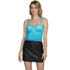 Ai Generated Ocean Sea Fish Aquatic Water Nature Flowy Camisole Tie Up Top by Pakemis