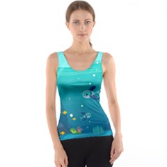 Ai Generated Ocean Sea Fish Aquatic Water Nature 2 Tank Top by Pakemis