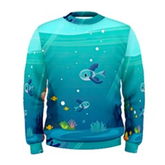 Ai Generated Ocean Sea Fish Aquatic Water Nature 2 Men s Sweatshirt by Pakemis